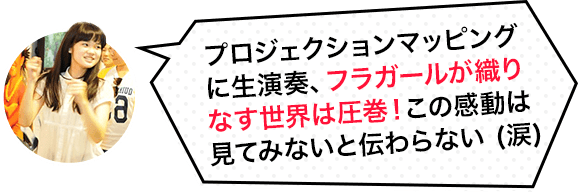 プロジェクションマッピングに生演奏、フラガールが織りなす世界は圧巻。この感動は見てみないと伝わらない。なお、ポリネシアングランドステージの開催時間は日によって変更になる可能性があります。